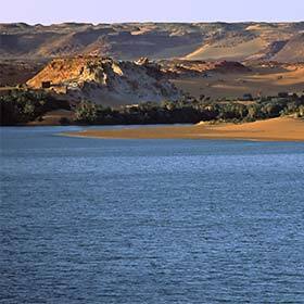 The Lakes of Ounianga are found in the Sahara Desert.
