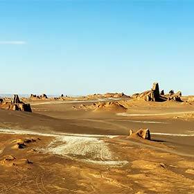 The Lut Desert (Dasht-e Lut) in Iran is very dry and very cold.