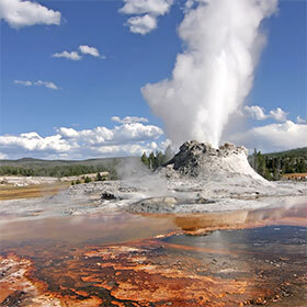 Yellowstone Park is home to two thirds of geysers on the planet.