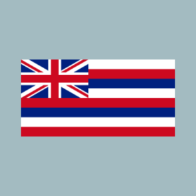 The flag of the state of Hawaii (USA) displays the Union Flag of the United Kingdom.