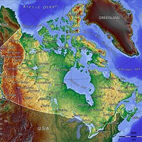 Le Canada est bordé par deux océans.