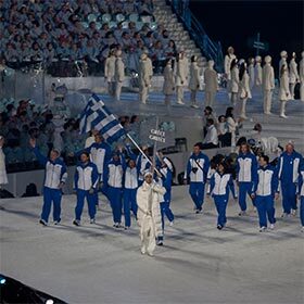 During the opening ceremony of the Games, the Greek delegation always leads the way.