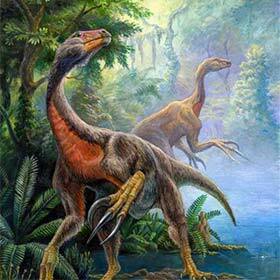 Birds are descended from theropods.