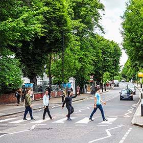 The Abbey Road crossing immortalized on the cover of the album of the same name by the Beatles is in Liverpool, the band’s hometown.