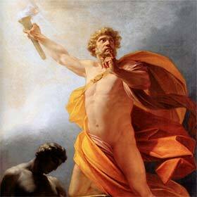 Prometheus stole fire from Zeus and gave it to humankind.