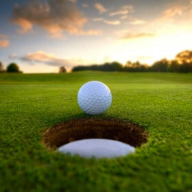The hole on the green (called the cup) has a diameter of 5.5 in. (13.97 cm).