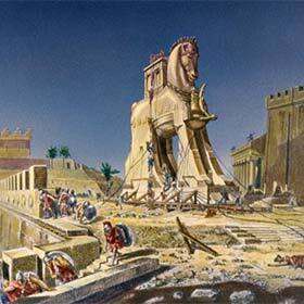 The Trojan Horse ruse was devised by Achilles.