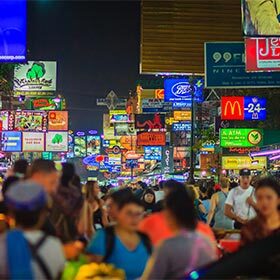 Khao San Road, in Bangkok, is one of the centres of Thai fashion.