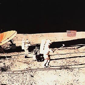 There are two golf balls on the Moon.