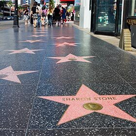 The Walk of Fame in Hollywood is paved with more than 2,600 pink stars that pay homage to the celebrities of the entertainment industry.