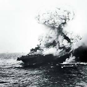 The ships did not fire any guns.