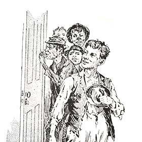 Le groupe de jeunes de la rue qui aident Sherlock Holmes s’appelle « les Va-nu-pieds ».