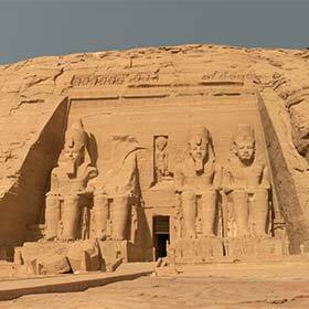 The desert where the Nubian Abu Simbel temples were located is now completely flooded.